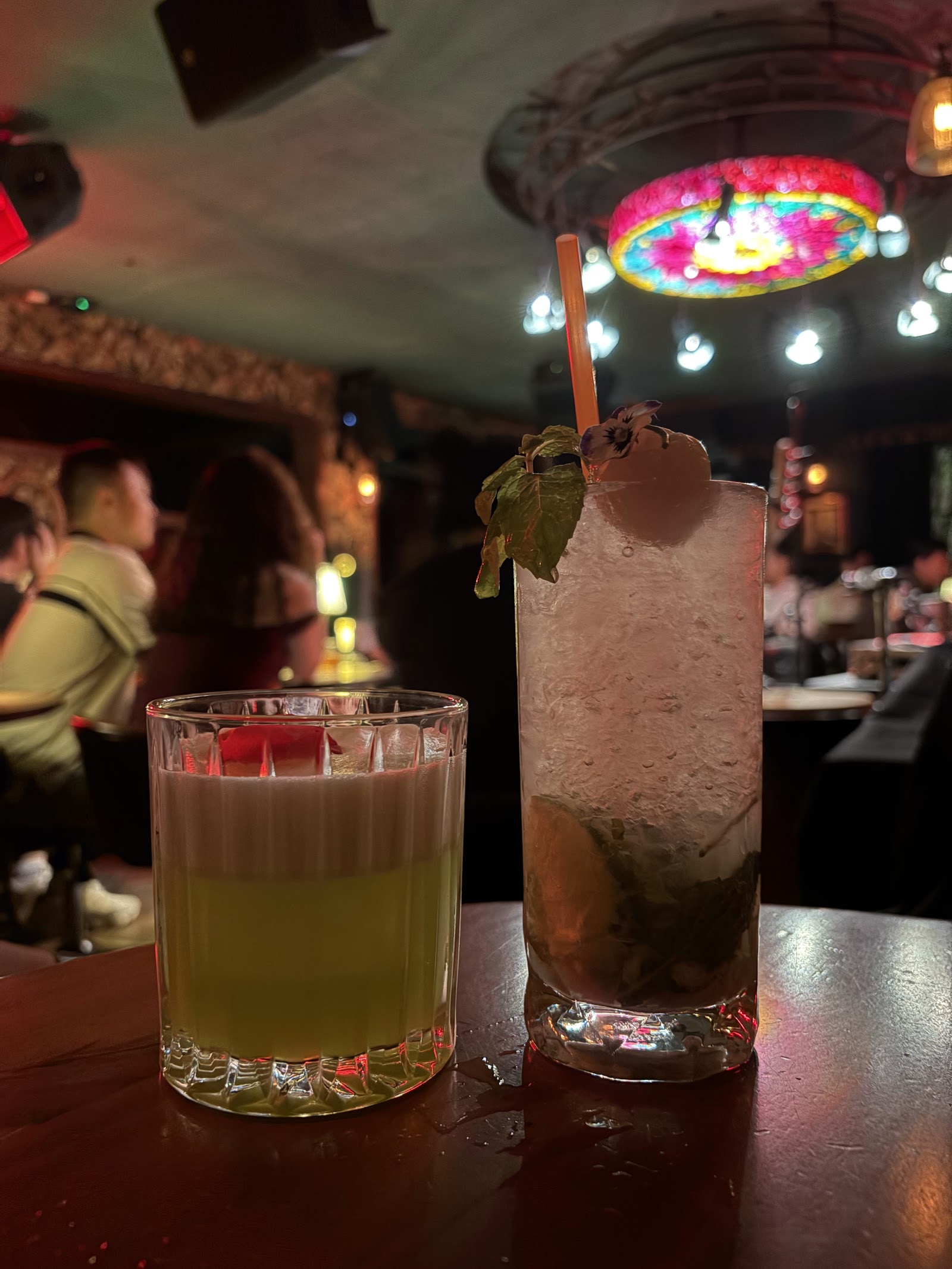 Drinks on the bar at Acoustic Bar