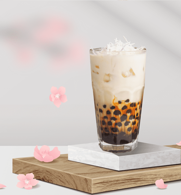 흑당 펄 요거트 음료