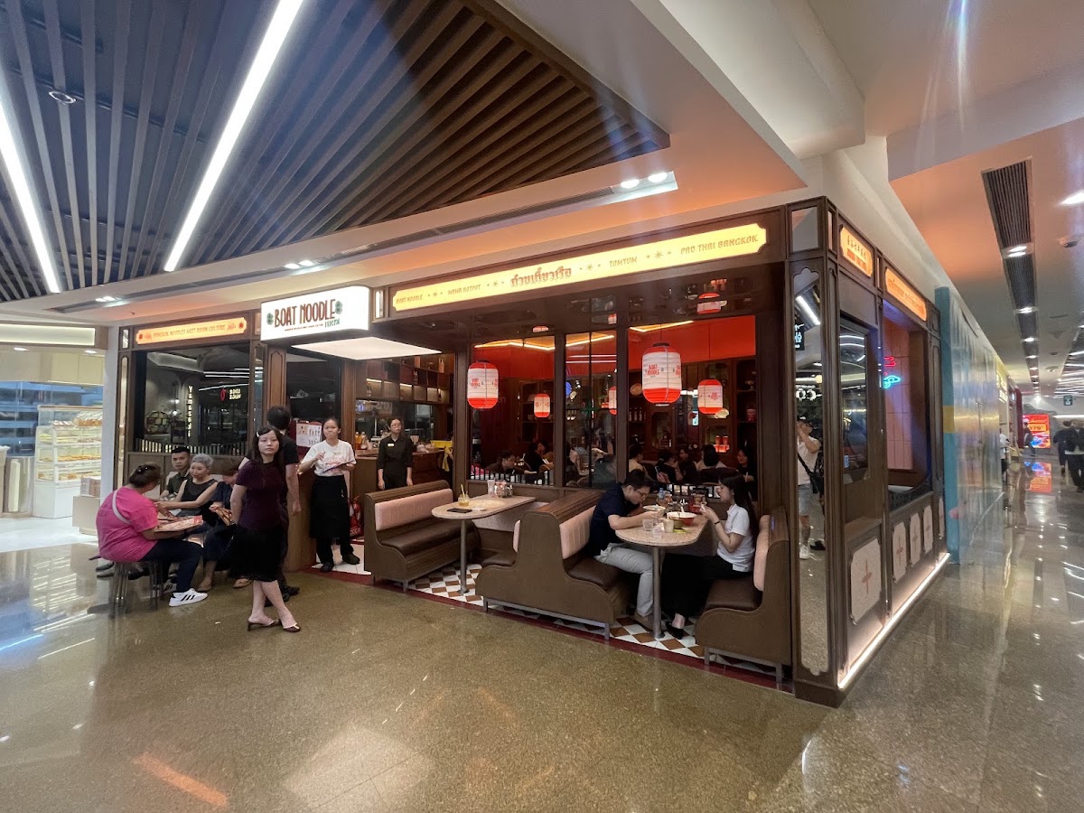 Booth seating inside the mall shop