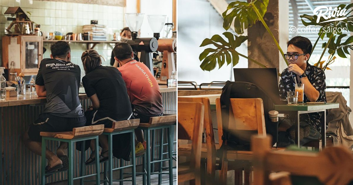Khách ngồi tại quầy bar Epic Coffee Roaster