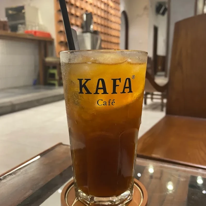 An iced KAFA tea — a taste of the Hong Tra Cam Tac