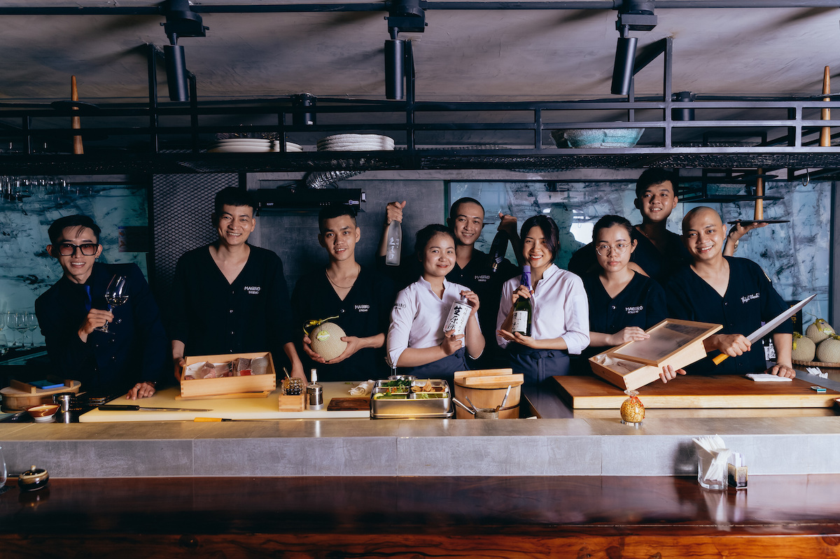The MAGURO Studio counter room with the kitchen team