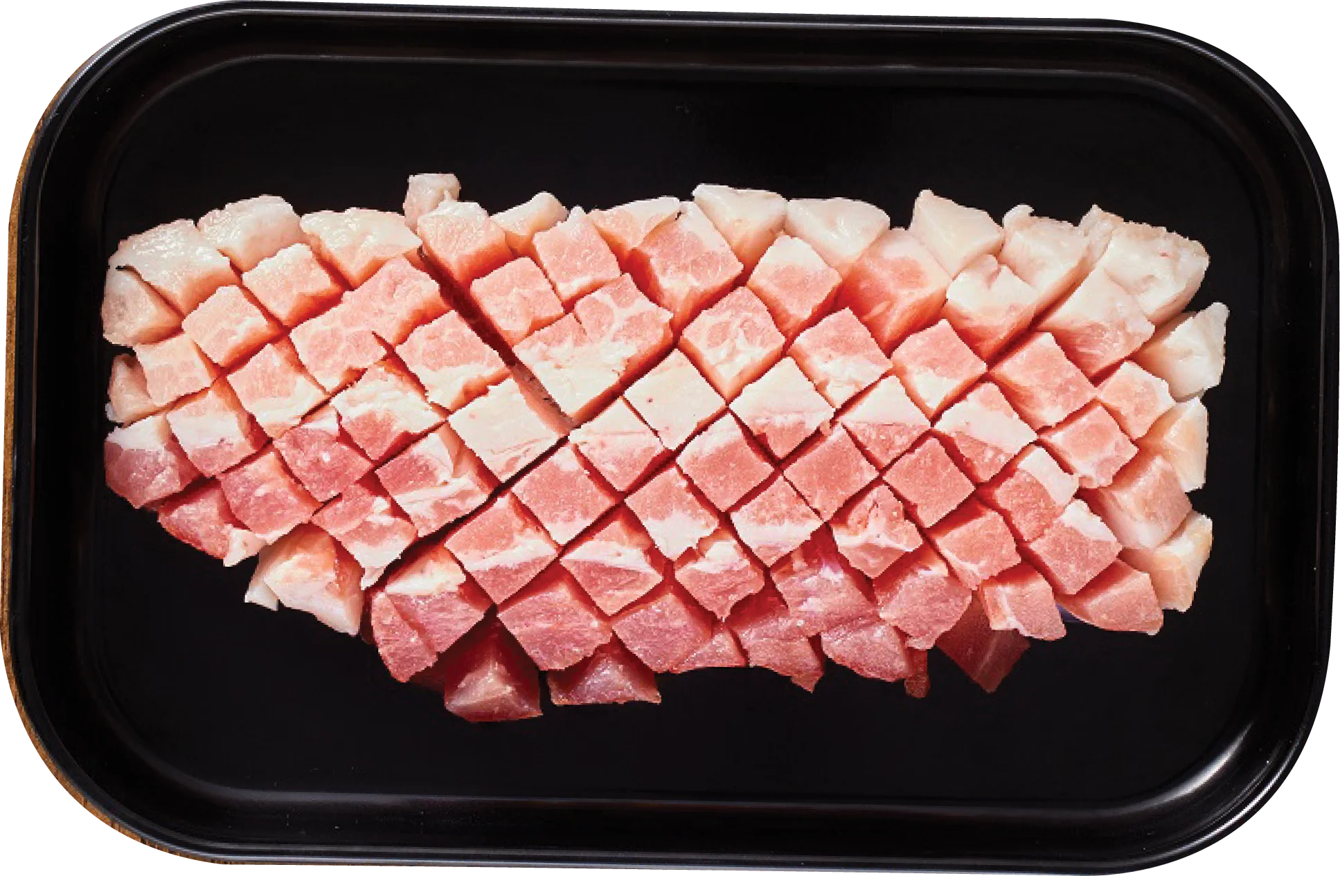 Ba rọi tổ ong khía caro trên khay đen — ảnh menu quán