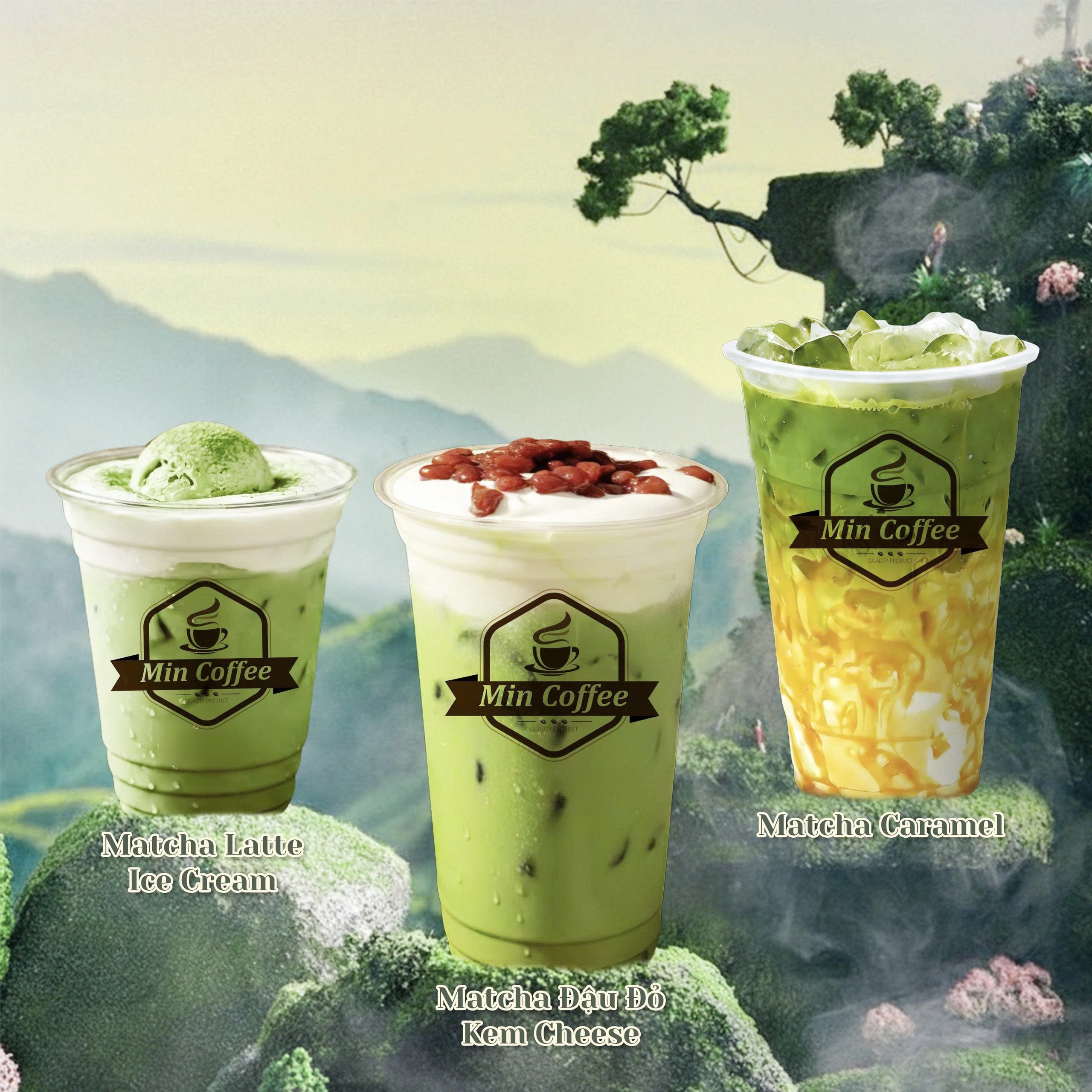 Ba ly matcha Min Coffee