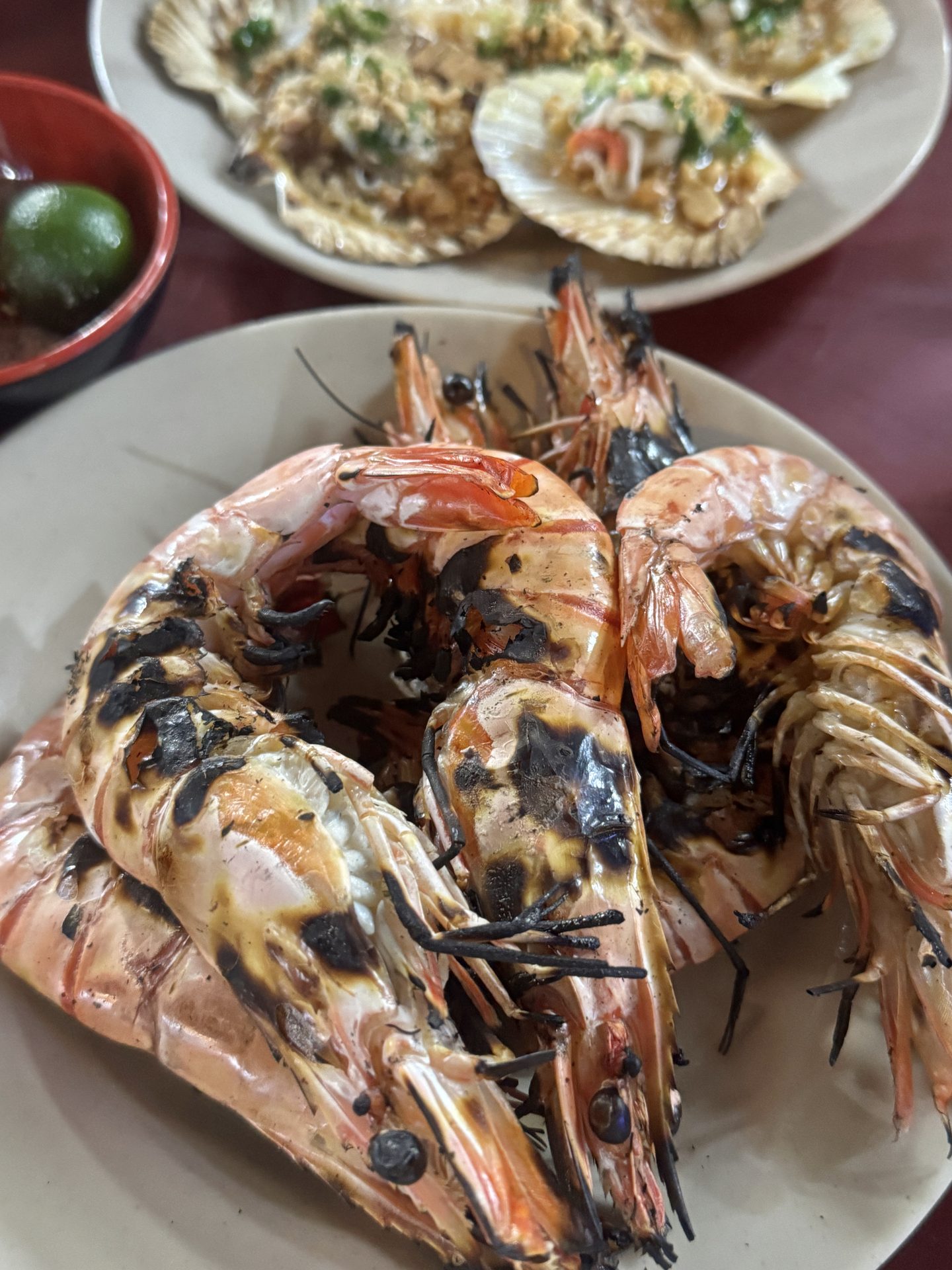 Grilled tiger prawns at Oc Van