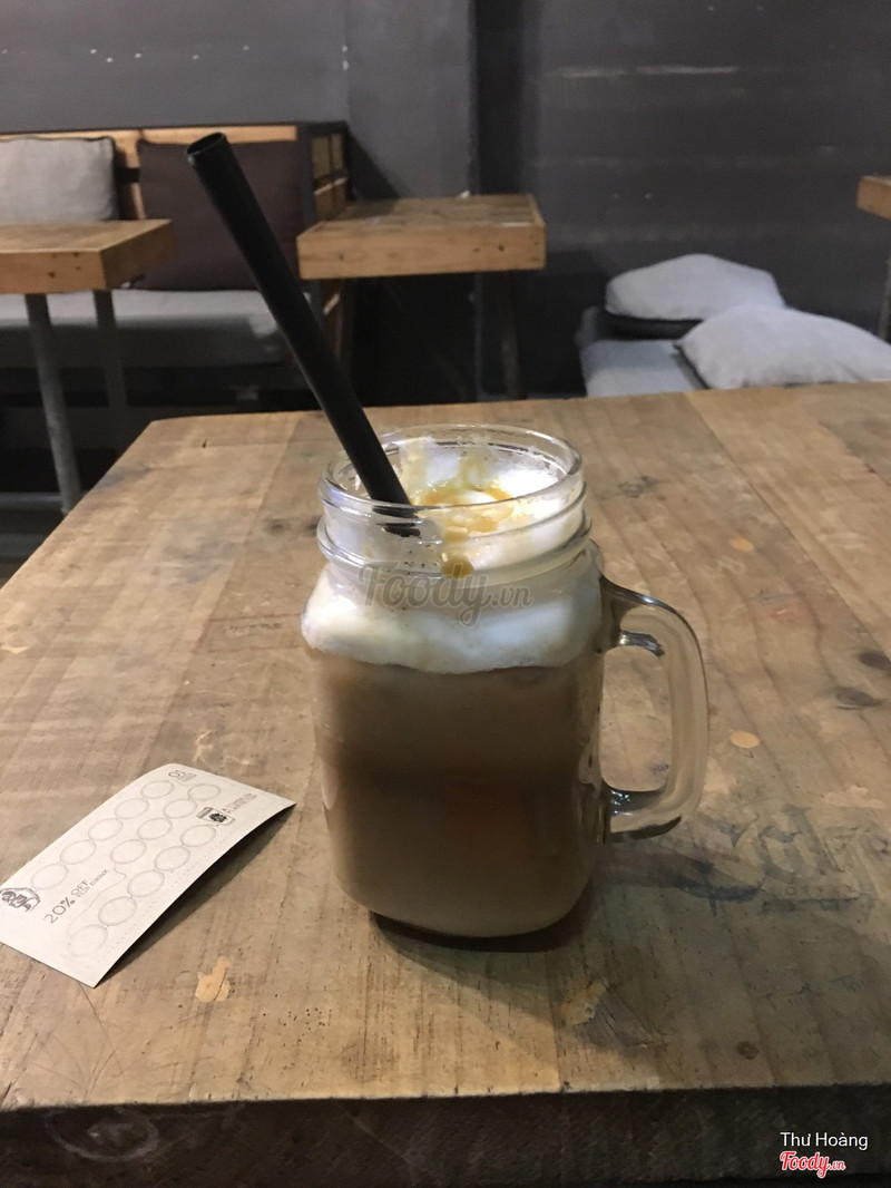 The shop’s mason jar and loyalty stamp card