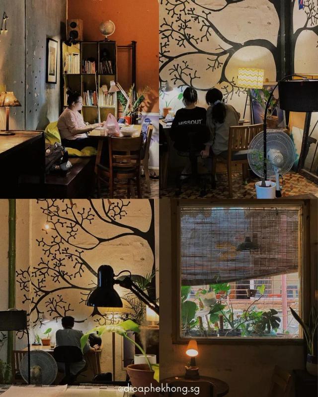 Things Café — study and work corners under warm lamps