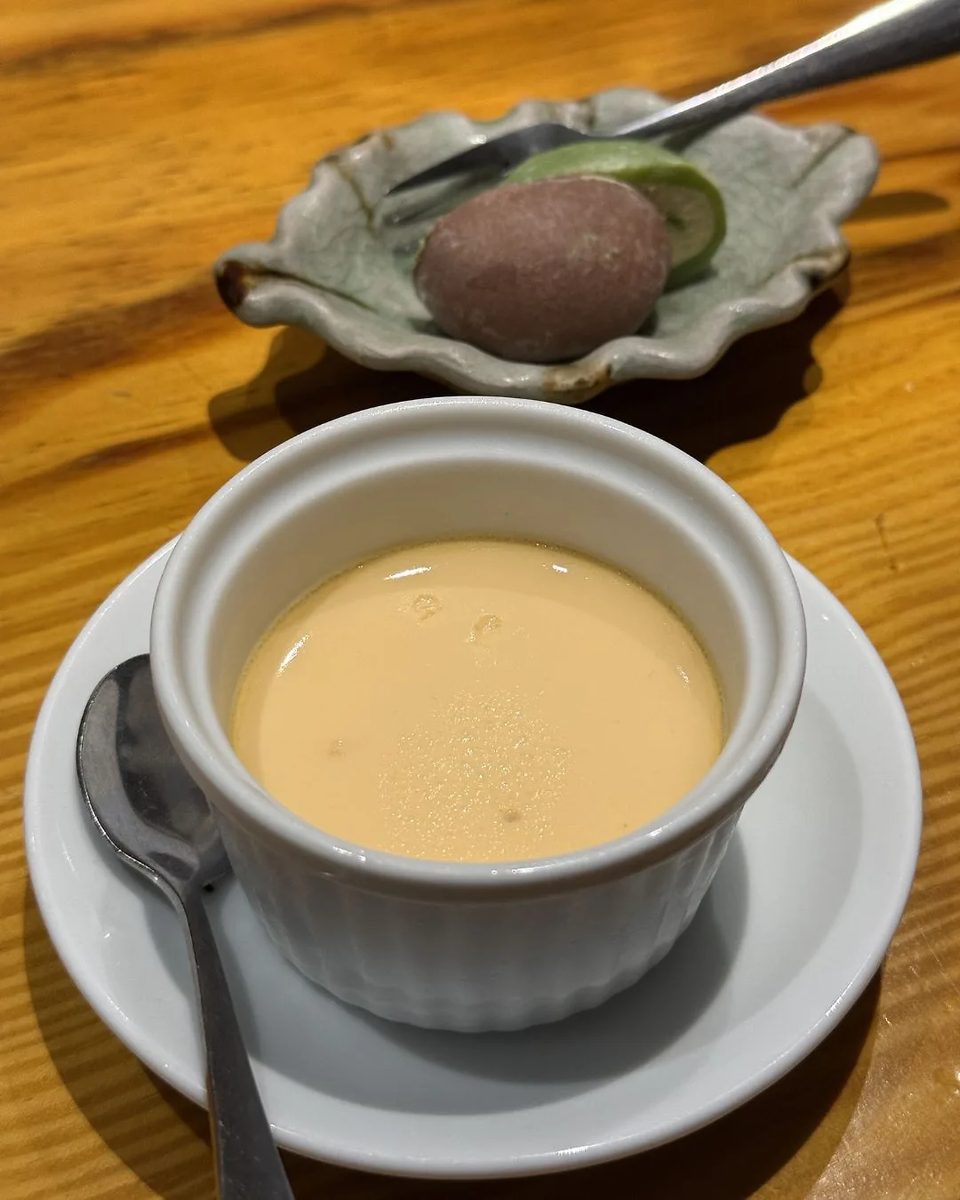 Chawanmushi on pale wood